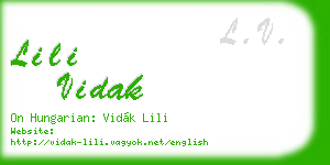 lili vidak business card